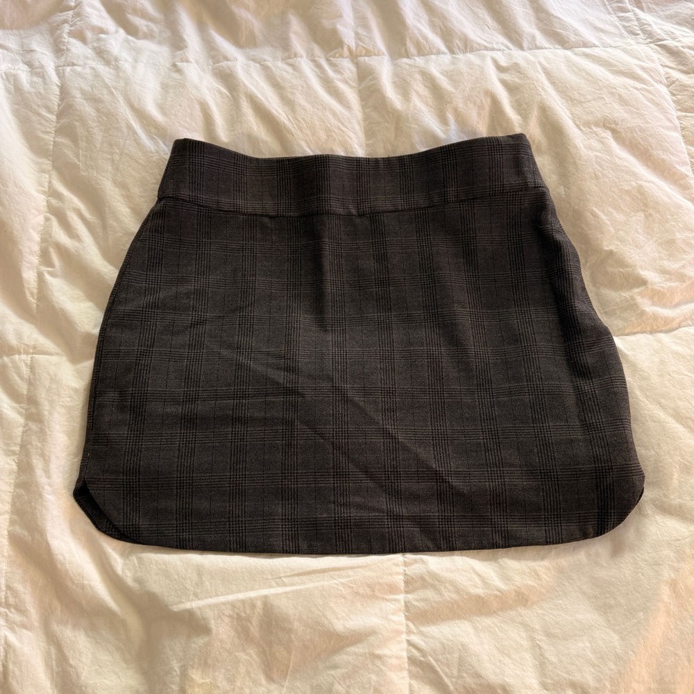 Zara Black Plaid Mini Skirt